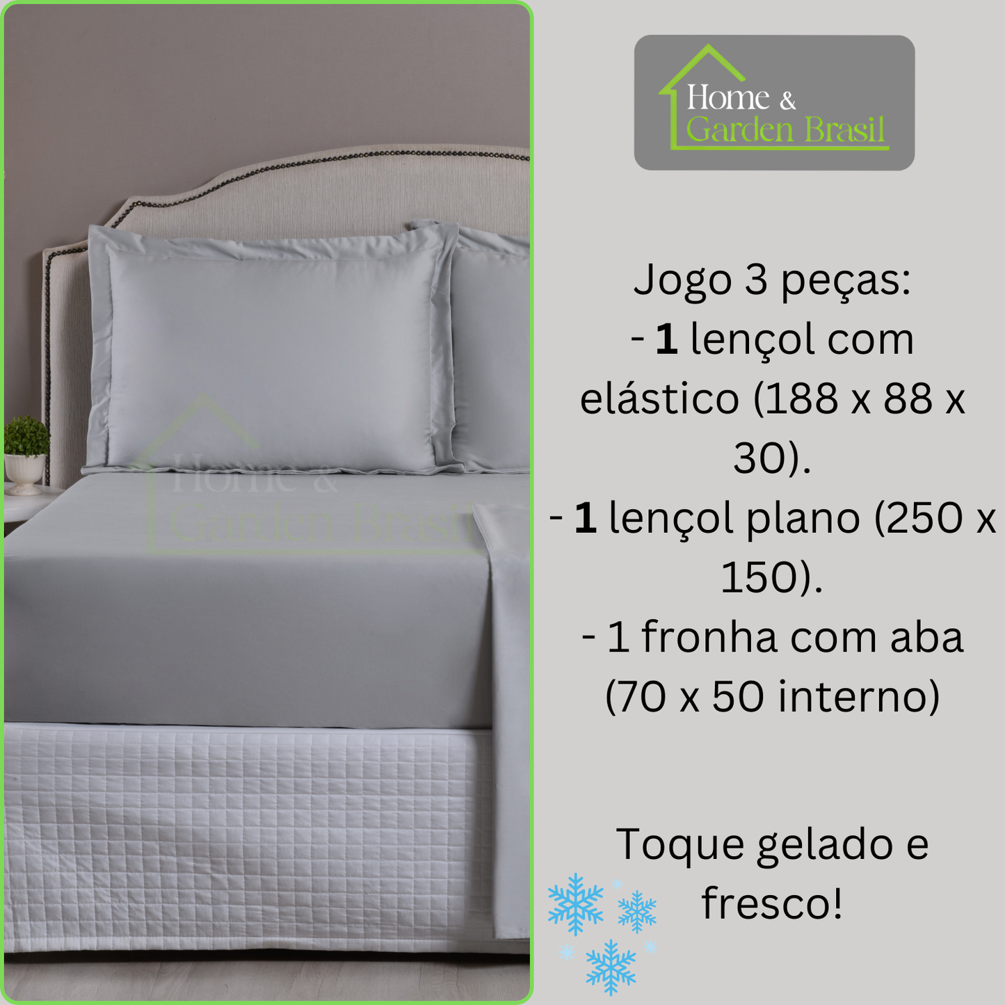 Jogo de Cama Algodão Egípcio 1000 Fios 4 peças - Toque Acetinado com Caimento Perfeito - Fronha com Aba