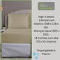 Jogo de Cama Algodão Egípcio 1000 Fios 4 peças - Toque Acetinado com Caimento Perfeito - Fronha com Aba