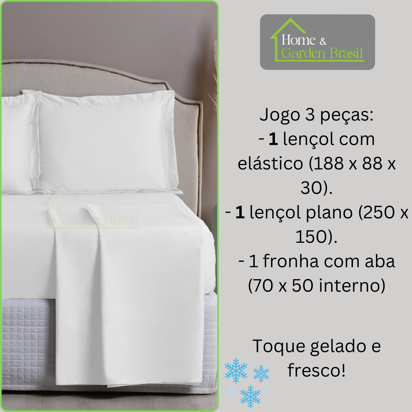 Jogo de Cama Algodão Egípcio 1000 Fios 4 peças - Toque Acetinado com Caimento Perfeito - Fronha com Aba