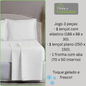 Jogo de Cama Algodão Egípcio 1000 Fios 4 peças - Toque Acetinado com Caimento Perfeito - Fronha com Aba