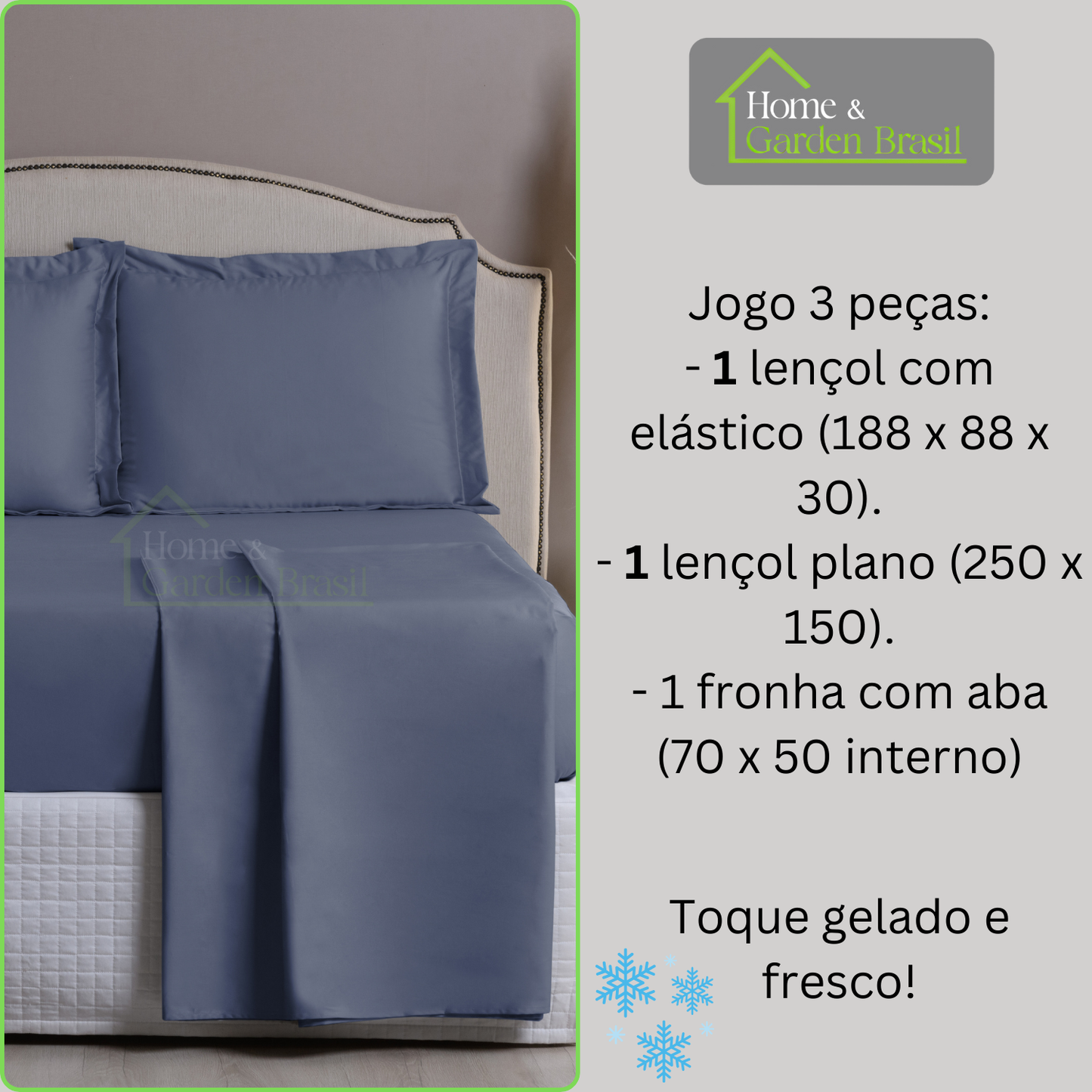 Jogo de Cama Algodão Egípcio 1000 Fios 4 peças - Toque Acetinado com Caimento Perfeito - Fronha com Aba