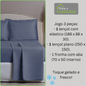 Jogo de Cama Algodão Egípcio 1000 Fios 4 peças - Toque Acetinado com Caimento Perfeito - Fronha com Aba