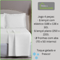 Jogo de Cama Algodão Egípcio 1000 Fios 4 peças - Toque Acetinado com Caimento Perfeito - Fronha com Aba