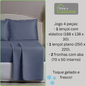 Jogo de Cama Algodão Egípcio 1000 Fios 4 peças - Toque Acetinado com Caimento Perfeito - Fronha com Aba