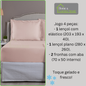 Jogo de Cama Algodão Egípcio 1000 Fios 4 peças - Toque Acetinado com Caimento Perfeito - Fronha com Aba