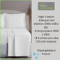 Jogo de Cama Algodão Egípcio 1000 Fios 4 peças - Toque Acetinado com Caimento Perfeito - Fronha com Aba