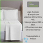 Jogo de Cama Algodão Egípcio 1000 Fios 4 peças - Toque Acetinado com Caimento Perfeito - Fronha com Aba