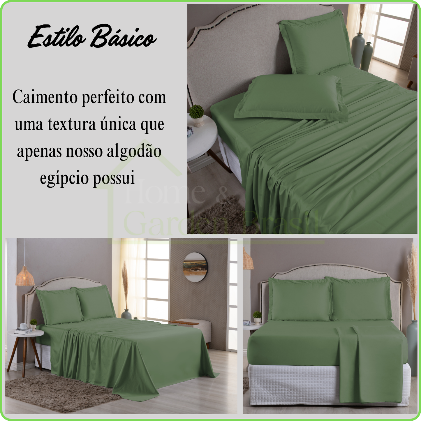 Jogo de Cama Algodão Egípcio 1000 Fios 4 peças - Toque Acetinado com Caimento Perfeito - Fronha com Aba