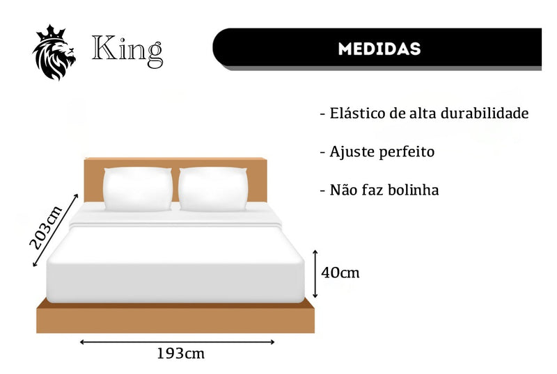 Jogo de lençol King 3 peças