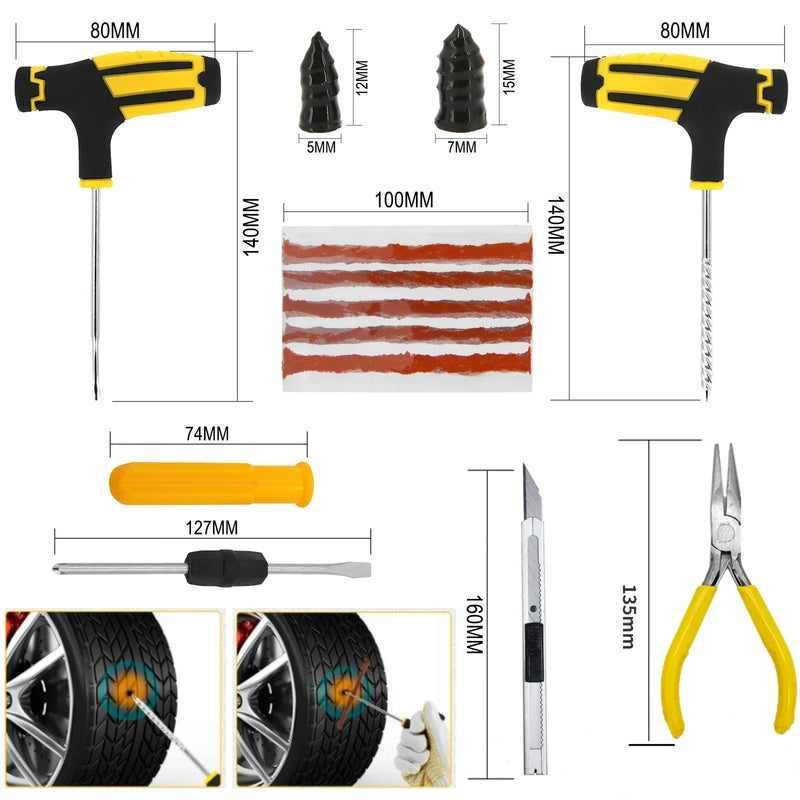 Kit reparo de pneus sem câmara