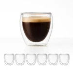 Copo para Café 80ml Parede Dupla Borossilicato Vidro HGBrasil