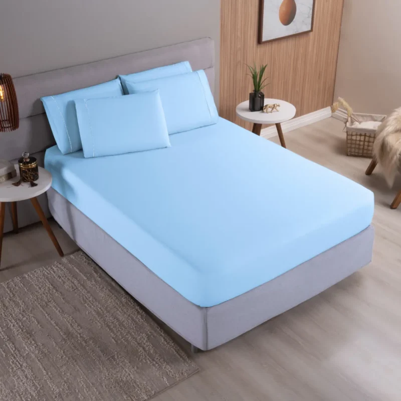 Jogo de Cama Algodão 300 Fios Sem Sobrelençol | Solteiro:King - Home Garden Brasil