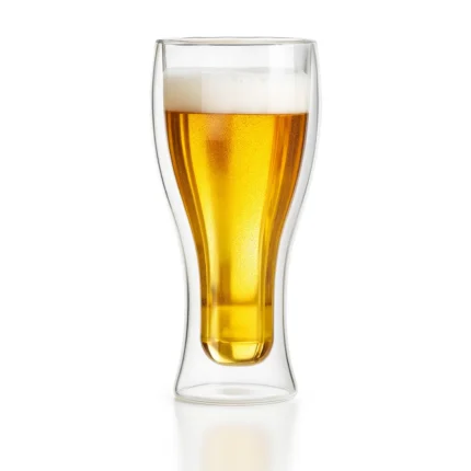 Copo Chopp 500ml Vidro Parede Dupla Borossilicato Transparente – HGBrasil