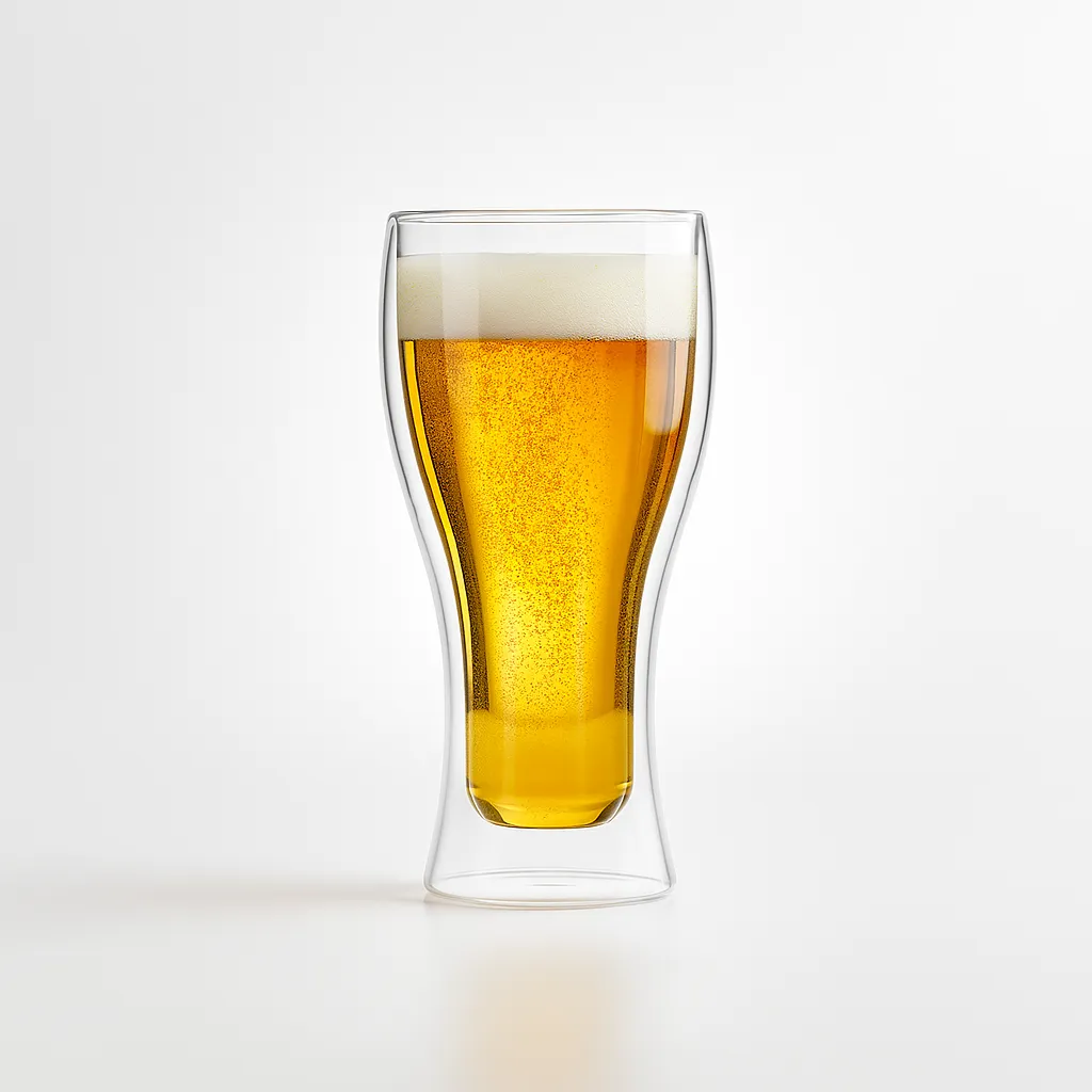 Copo Chopp 500ml Vidro Parede Dupla Borossilicato Transparente – HGBrasil