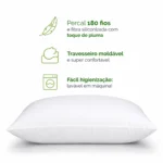 Travesseiro Firme Toque de Pluma Percal 180 Fios | HGBRasil